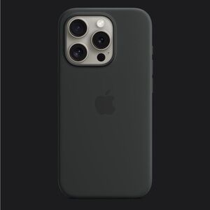 Apple Black Silicone iPhone 15 Pro Case